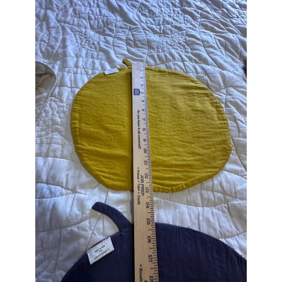 4 VTG Beaded Fruit themed Quilted Placemats Pear Apple Orange Plum table top htf - Picture 6 of 13